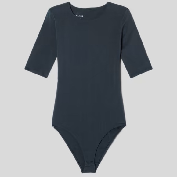 Everlane The short sleeve crew neck bodysuit size Small NEW Black - Picture 9 of 10